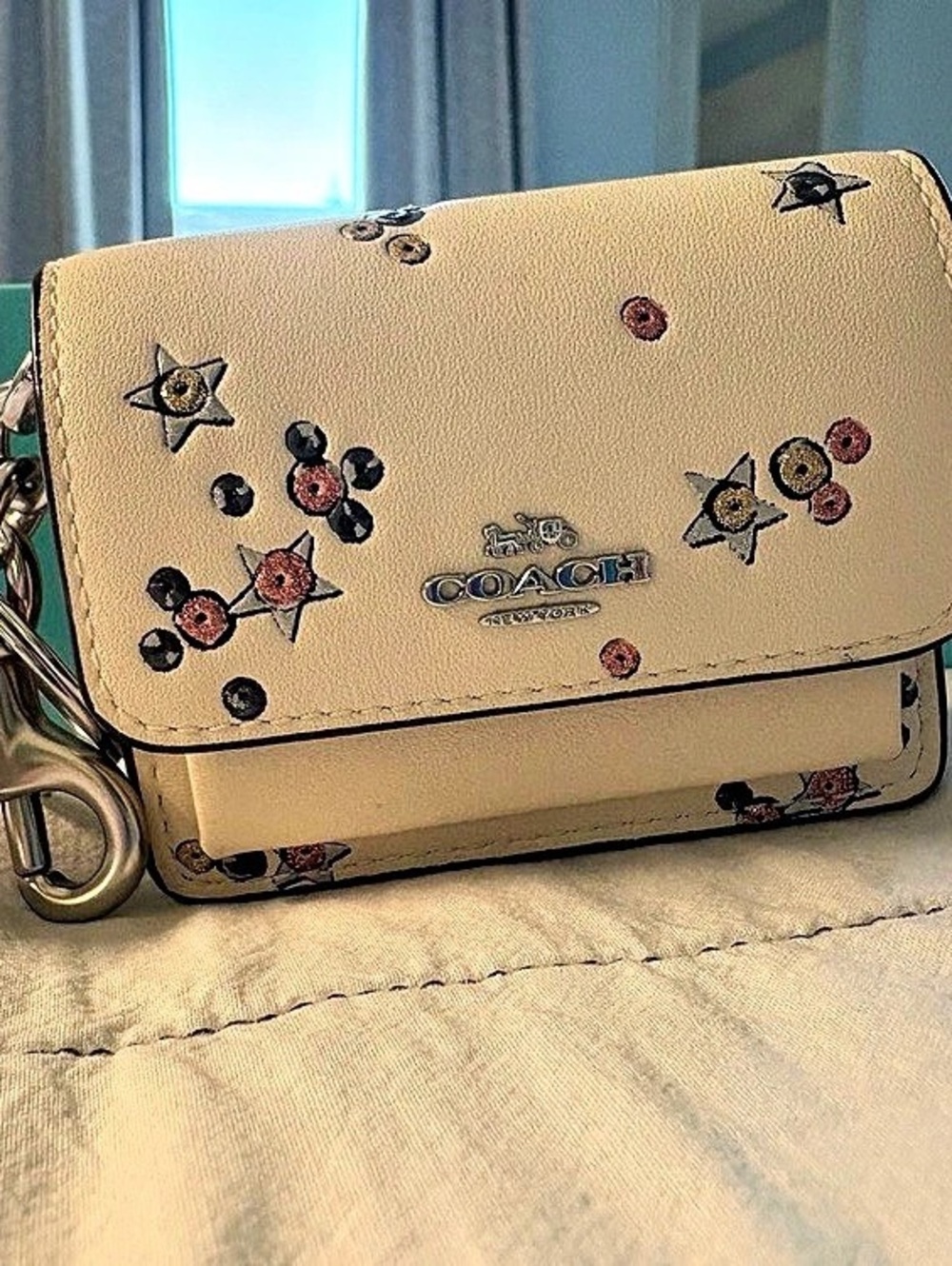 COACH MINI STAR PRINT WALLET CHARM BNWT